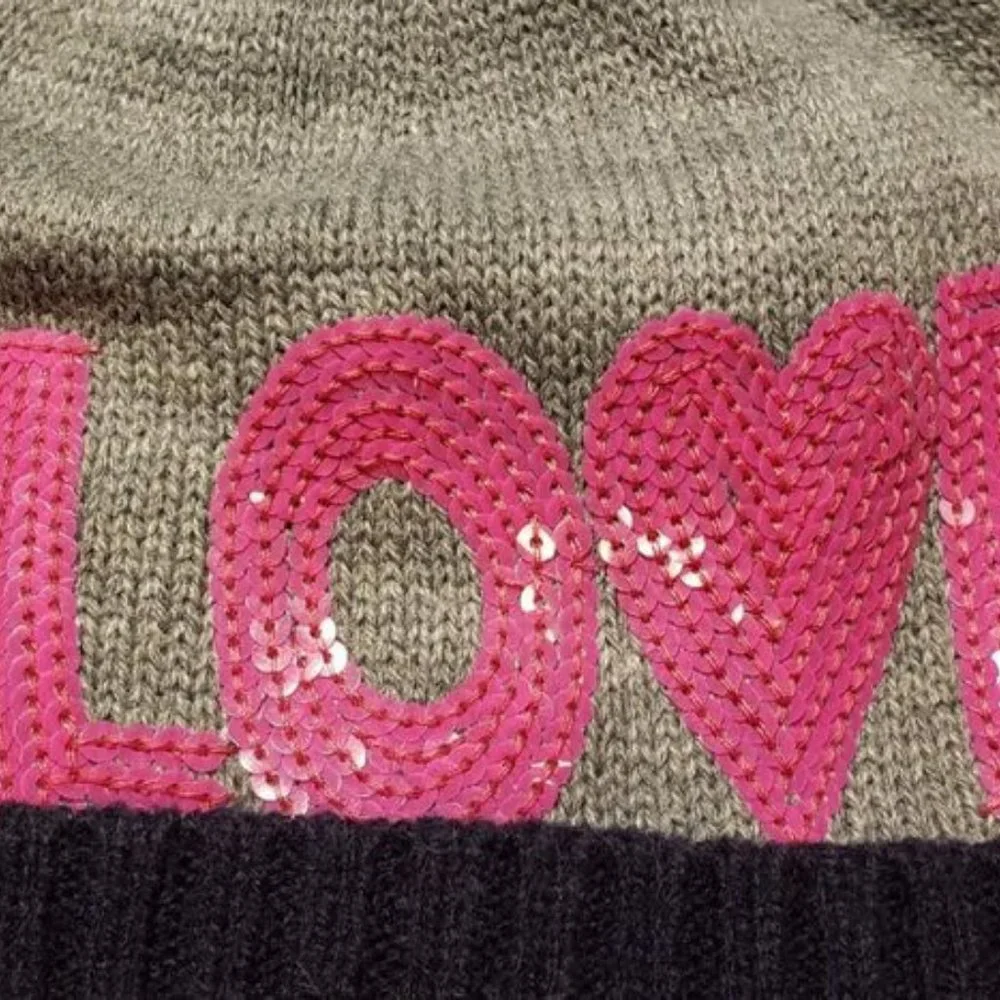Gap Girls Beanie Hat  Size: Large / XL  Love  Sequins  Brand New with Tags
